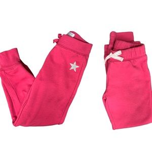 Little girls, pink sweatpants, joggers